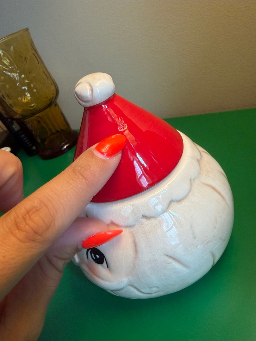 Johanna Parker Santa sugar dish damaged - Picture 3 of 7
